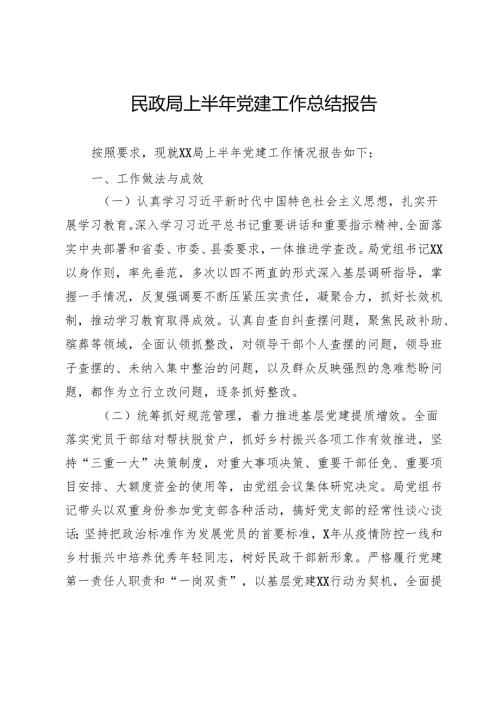 民政局2025年上半年党建工作总结报告.docx
