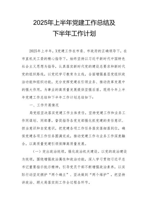 开展2025年上半年《党建工作总结》及下一步工作打算（4份）_68.docx
