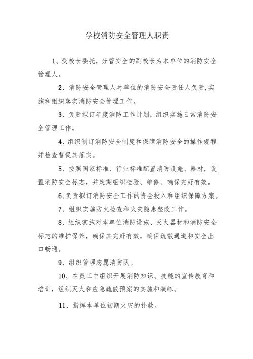 学校消防安全管理人职责.docx