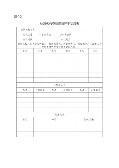 黑龙江省建设工程质量检测机构资质现场评审签到表.docx