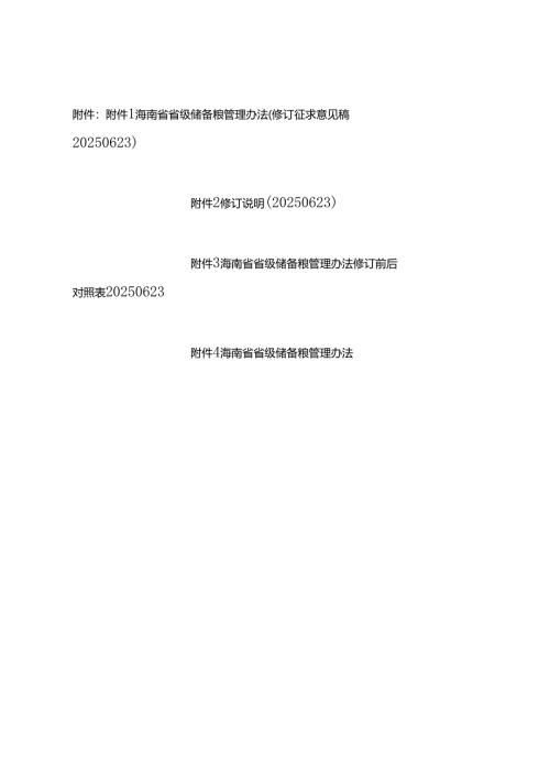 海南省省级储备粮管理办法 (修订征.docx
