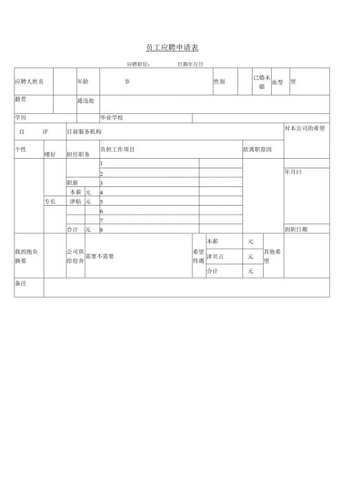 员工应聘申请1.docx