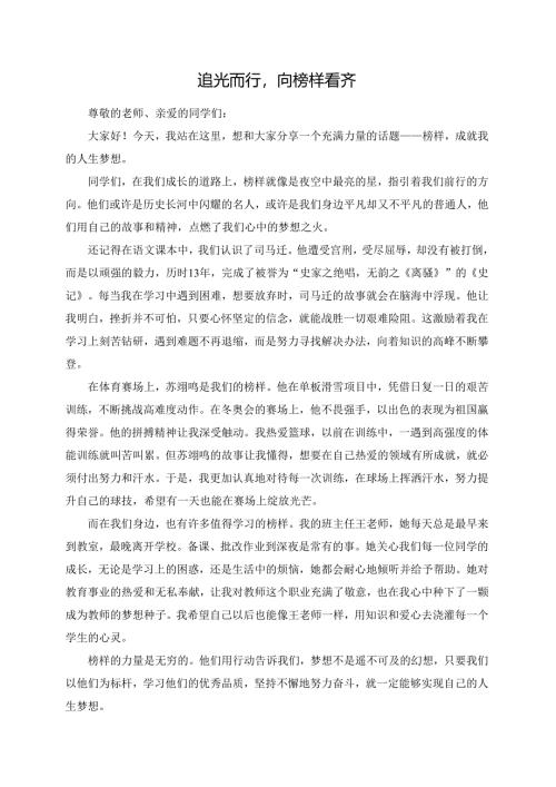 追光而行向榜样看齐.docx