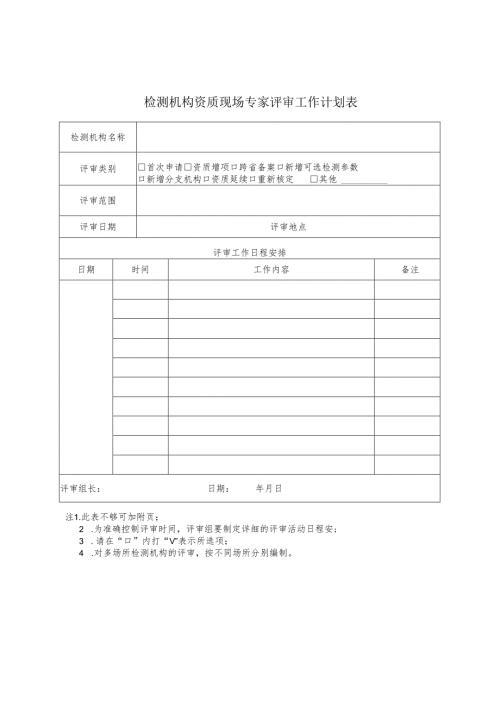 黑龙江省建设工程质量检测机构资质现场专家评审工作计划表.docx