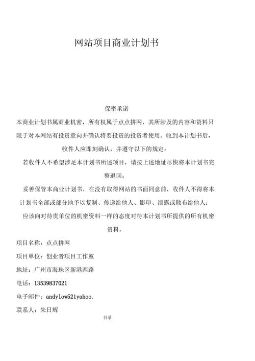 网站项目商业计划书.docx