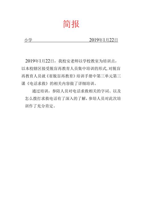 学校脱盲教育简报.docx