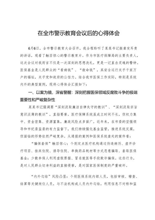 在全市警示教育会议后的心得体会.docx
