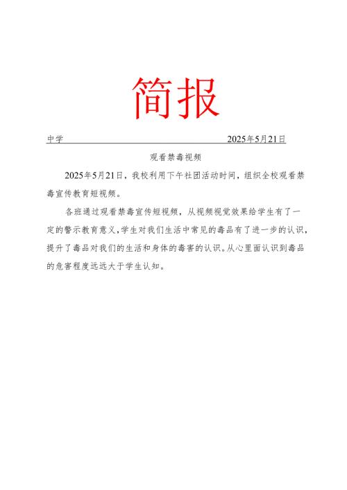 观看禁毒视频简报.docx