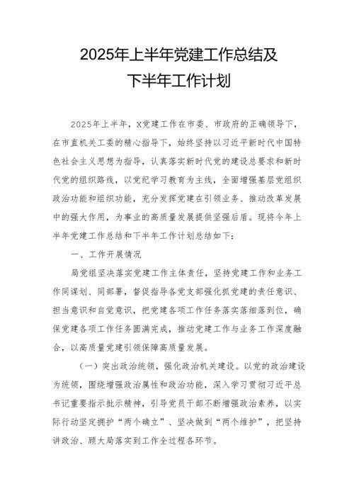 开展2025年上半年《党建工作总结》及下一步工作打算（3份）_57.docx