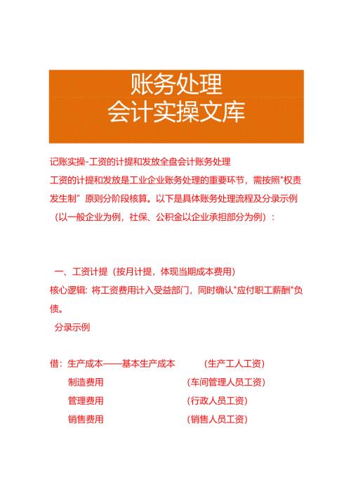 记账实操-工资的计提和发放全盘会计账务处理.docx