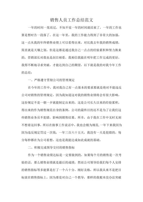 销售人员工作总结范文.docx