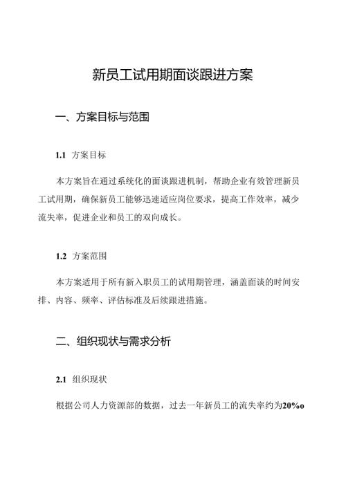 新员工试用期面谈跟进方案.docx