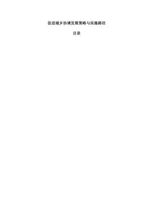 促进城乡协调发展策略与实施路径.docx