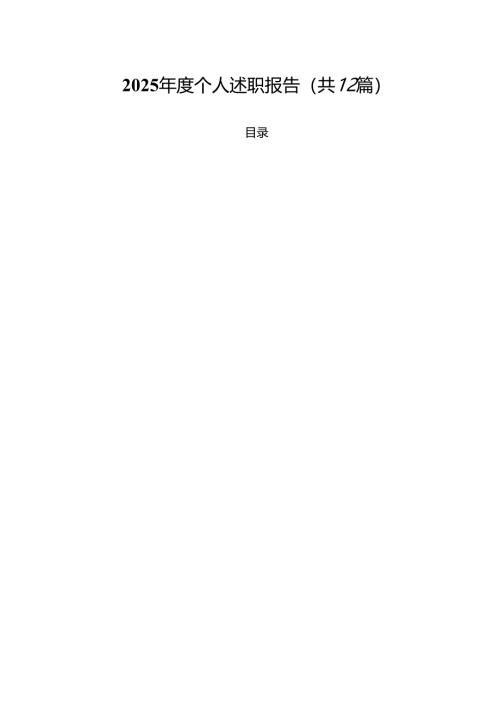 2025年度个人述职报告（共12篇）.docx