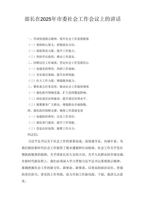 部长在（2025年）市委社会工作会议上的讲话.docx
