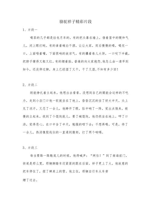 骆驼祥子精彩片段.docx