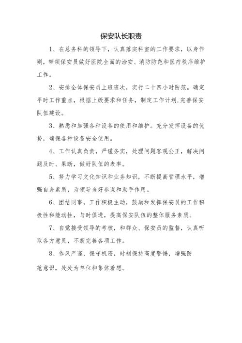 保安队长职责.docx