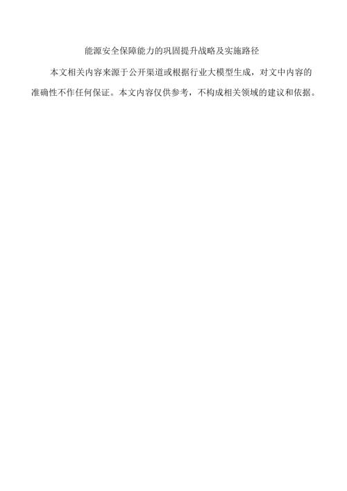 能源安全保障能力的巩固提升战略及实施路径.docx