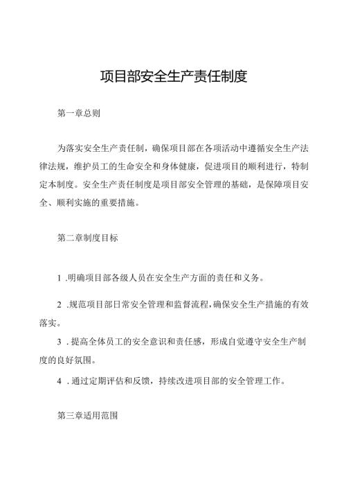 项目部安全生产责任制度.docx