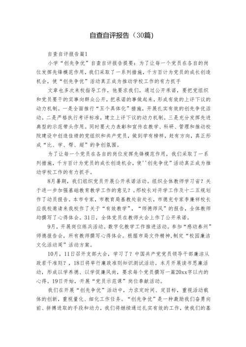 自查自评报告（30篇）.docx