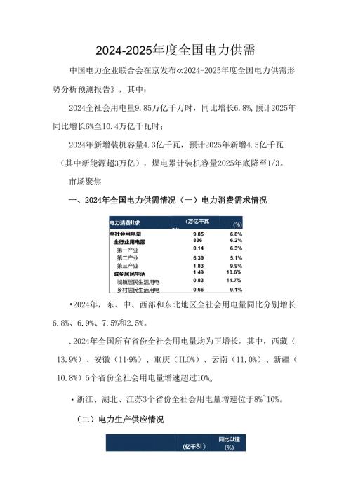 2024-2025年度全国电力供需.docx