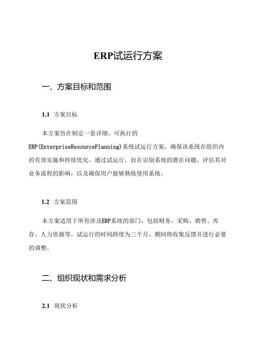 ERP试运行方案.docx