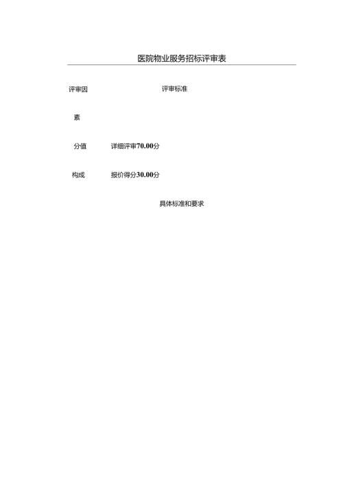 医院物业服务招标评审表.docx
