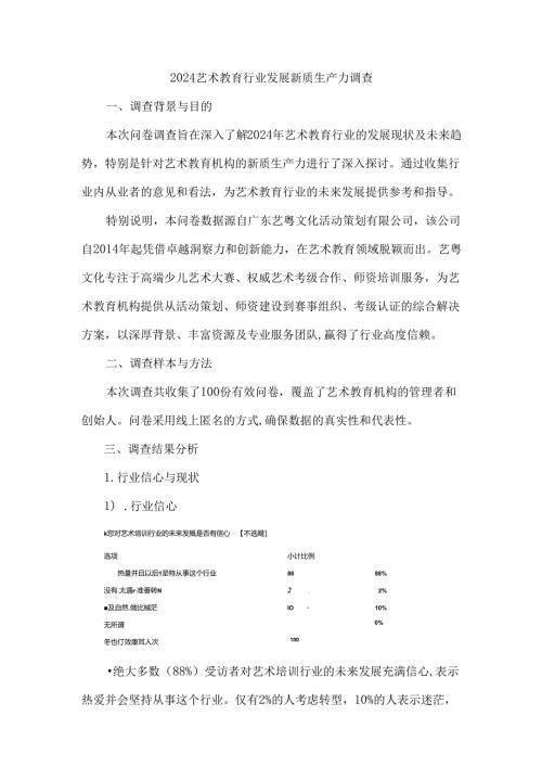 2024艺术教育行业发展新质生产力调查.docx