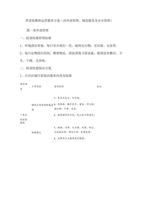 养老院整体运营服务方案（内外部管理、规范服务及安全管理）.docx