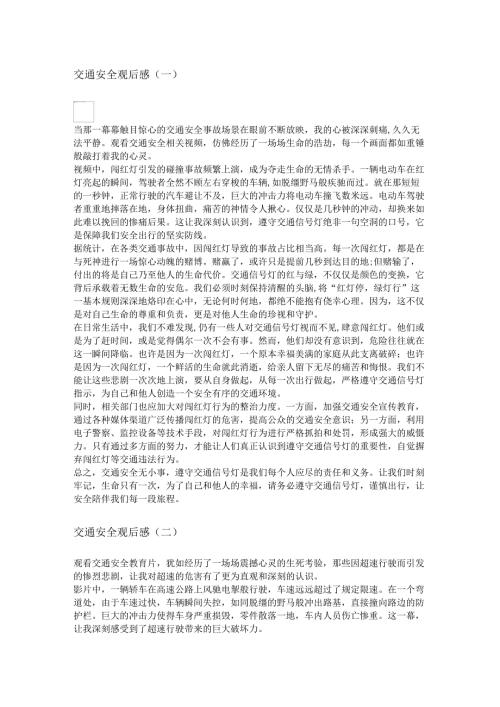 安全交通观后感文章7篇.docx
