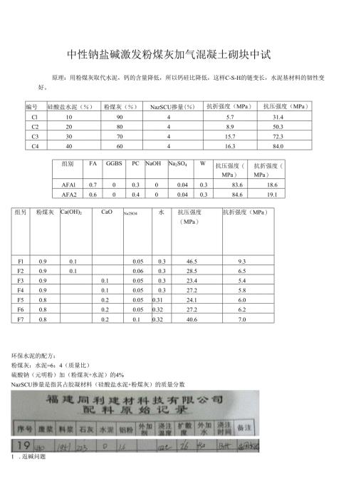 中性钠盐碱激发粉煤灰加气混凝土砌块中试.docx