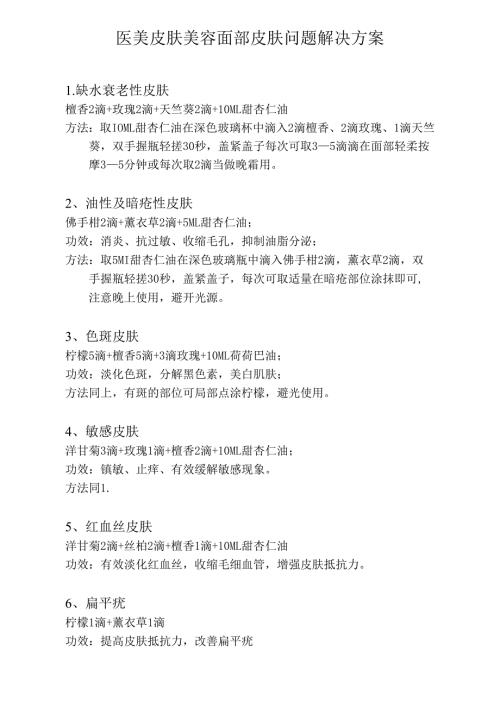 医美皮肤美容面部皮肤问题解决方案.docx