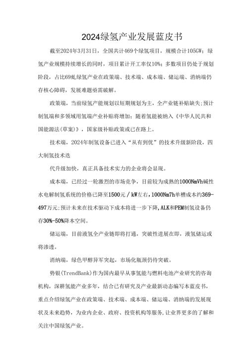 2024绿氢产业发展蓝皮书.docx