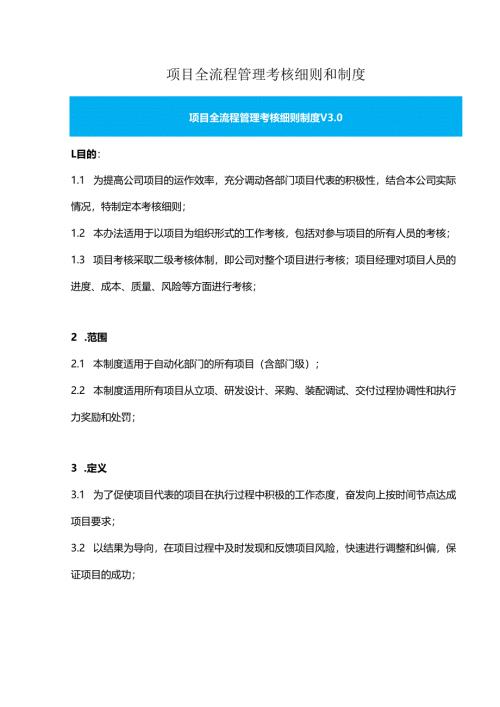 项目全流程管理考核细则和制度.docx