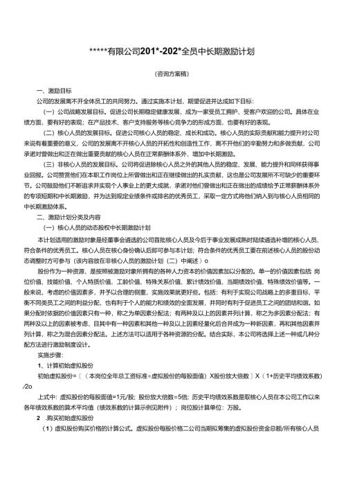 某公司动态股权激励方案.docx
