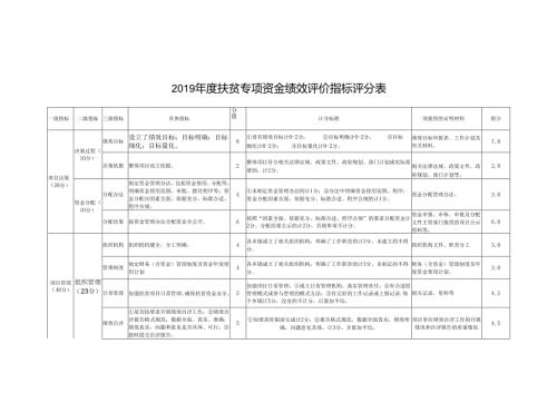 扶贫专项资金绩效评价指标评分表.docx