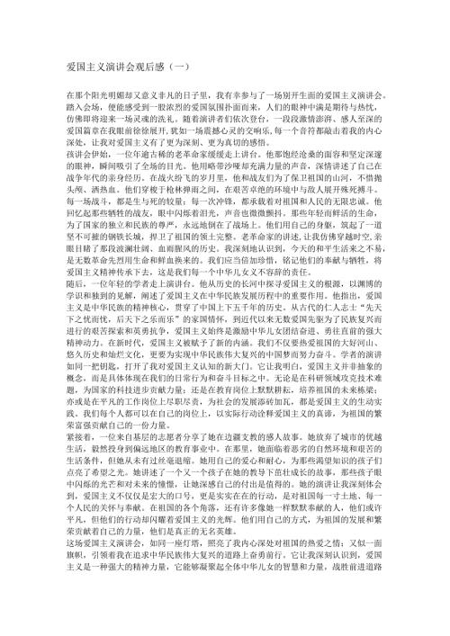 爱国主义演讲会观后感3篇.docx