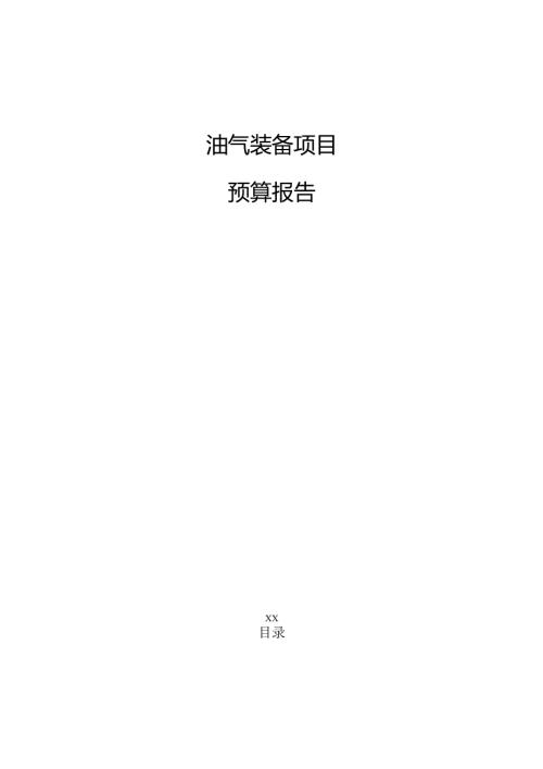 油气装备项目预算报告.docx