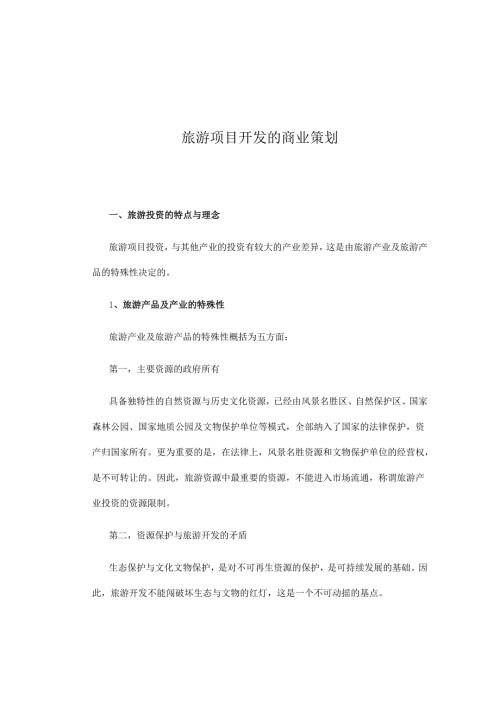 旅游项目开发的商业策划书.docx