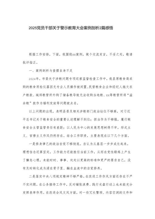 2025党员干部关于警示教育大会案例剖析2篇感悟.docx