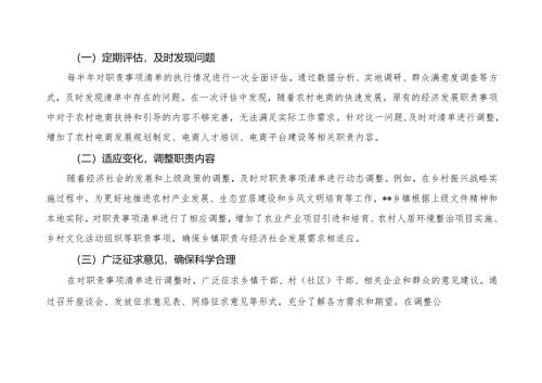 2025乡镇全面建立履行职责事项具体清单和工作经验材料.docx