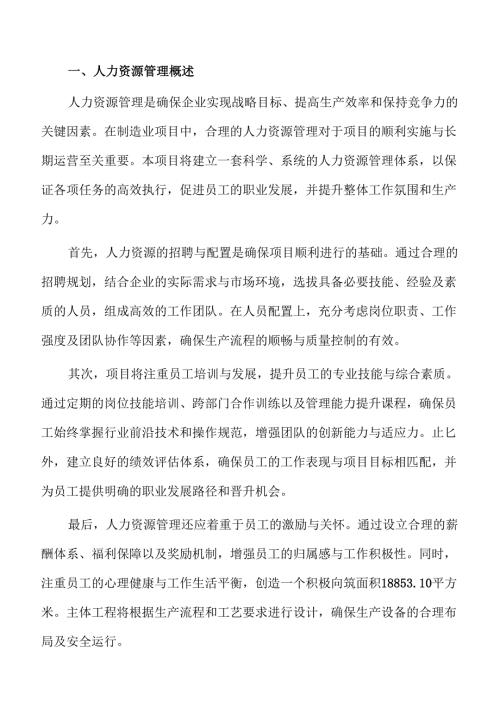 液晶聚合物LCP项目人力资源管理方案（参考范文）.docx
