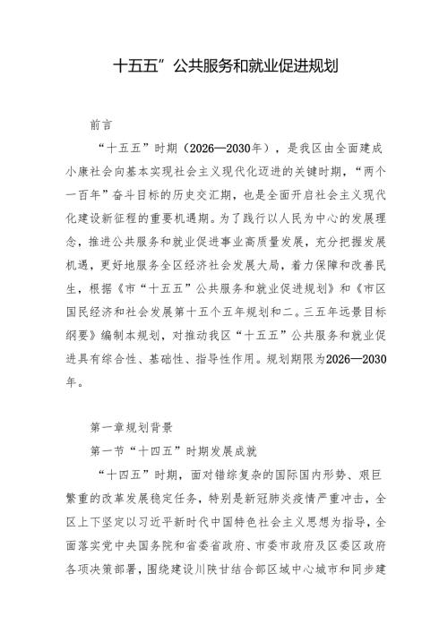 “十五五”公共服务和就业促进规划.docx