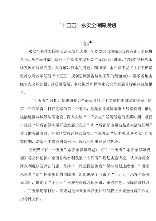 “十五五”水安全保障规划.docx