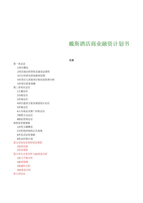 融资系列资料A6--戴斯酒店商业融资计划.docx