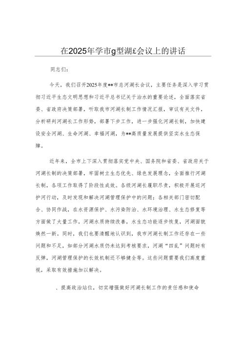 在2025年全市总河湖长会议上的讲话.docx