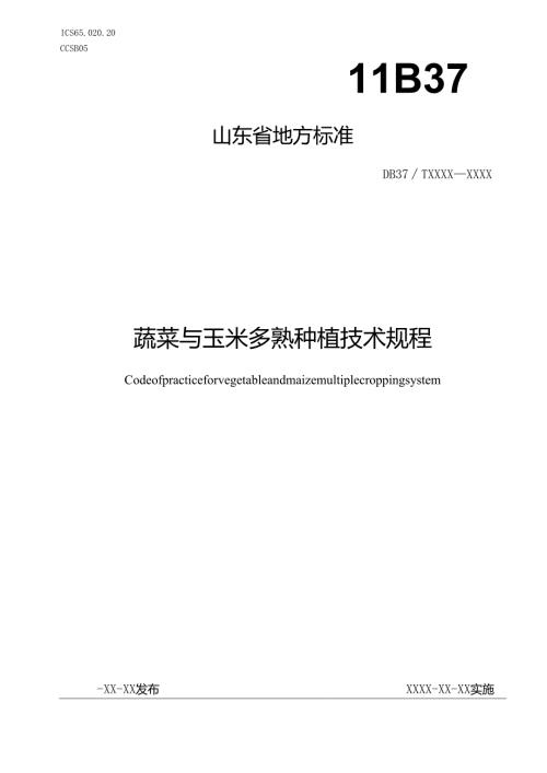 蔬菜与玉米多熟种植技术规程_地方标准格式审查稿.docx