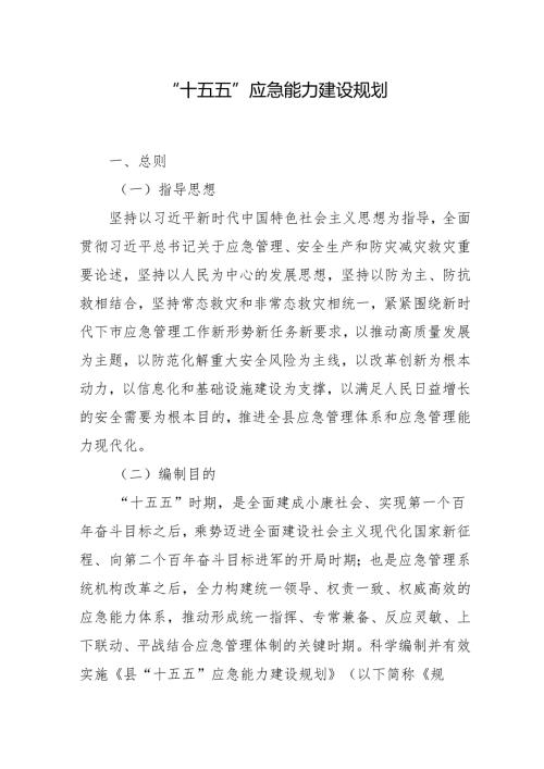 “十五五”应急能力建设规划.docx