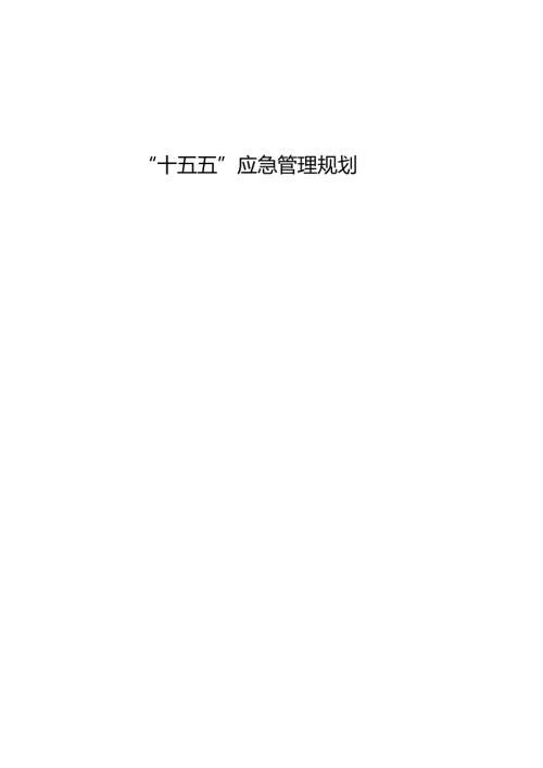 “十五五”应急管理规划.docx