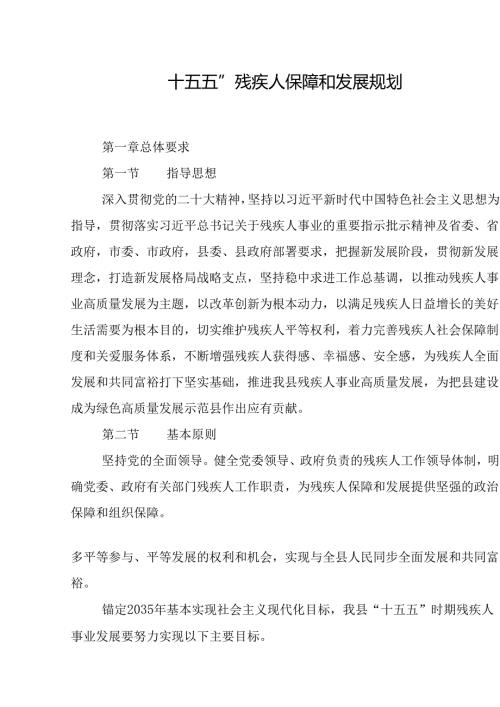 “十五五”残疾人保障和发展规划.docx